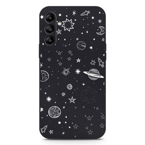 Stardust Dreams Design Soft Phone Case - Silica Gel Case - Black - Samsung Galaxy A24 4G