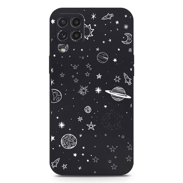 Stardust Dreams Design Soft Phone Case - Silica Gel Case - Black - Samsung Galaxy A22