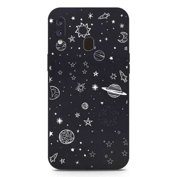 Stardust Dreams Design Soft Phone Case - Silica Gel Case - Black - Samsung Galaxy A20