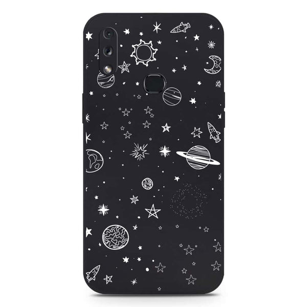 Stardust Dreams Design Soft Phone Case - Silica Gel Case - Black - Samsung Galaxy A10s