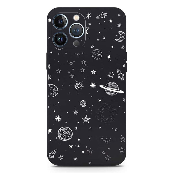 Stardust Dreams Design Soft Phone Case - Silica Gel Case - Black - iPhone 13 Pro Max