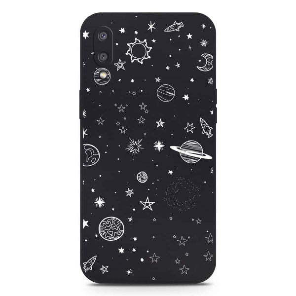 Stardust Dreams Design Soft Phone Case - Silica Gel Case - Black - Samsung Galaxy A02