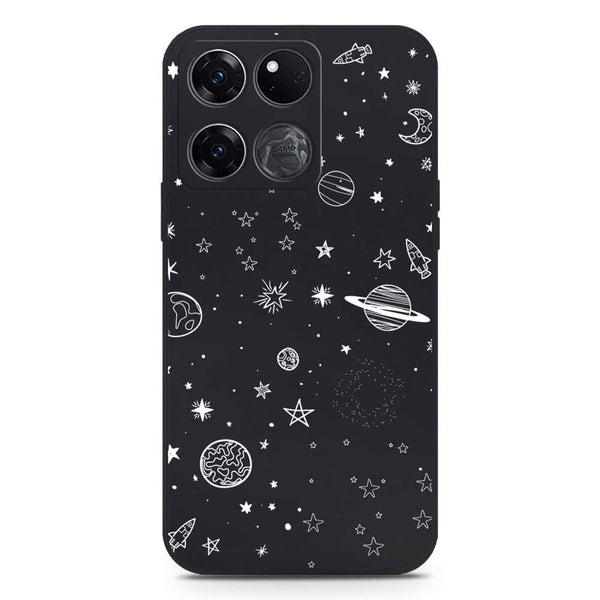 Stardust Dreams Design Soft Phone Case - Silica Gel Case - Black - OnePlus Ace Racing