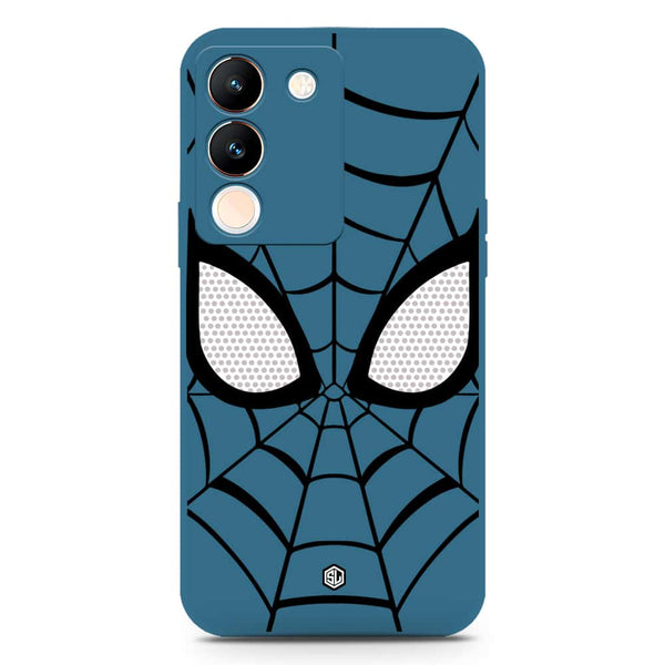 Cool Spider Design Soft Phone Case - Silica Gel Case - Blue - Vivo V29e