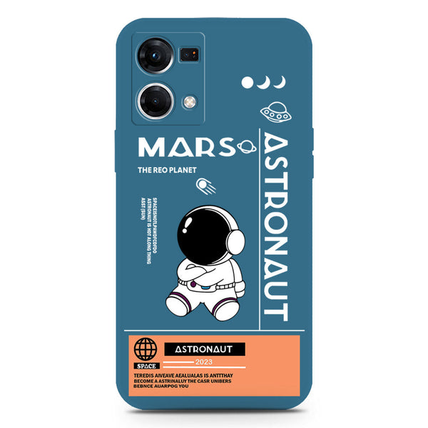 Astronaut Series Soft Phone Case - Silica Gel Case - Blue - Oppo Reno 7 4G