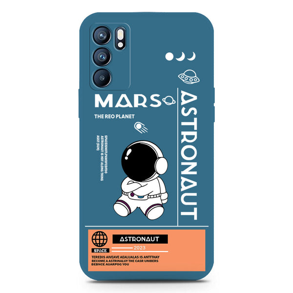 Astronaut Series Soft Phone Case - Silica Gel Case - Blue - Oppo Reno 6 5G