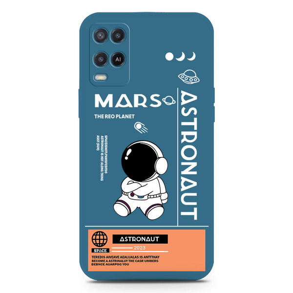 Astronaut Series Soft Phone Case - Silica Gel Case - Blue - Oppo A55s