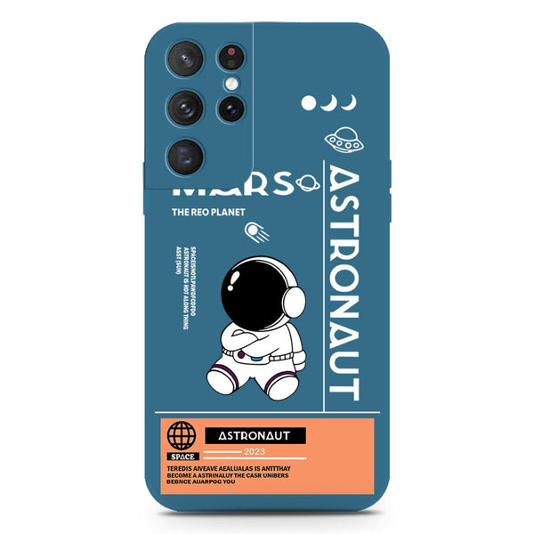 Astronaut Series Soft Phone Case - Silica Gel Case - Blue - Samsung Galaxy S21 Ultra 5G