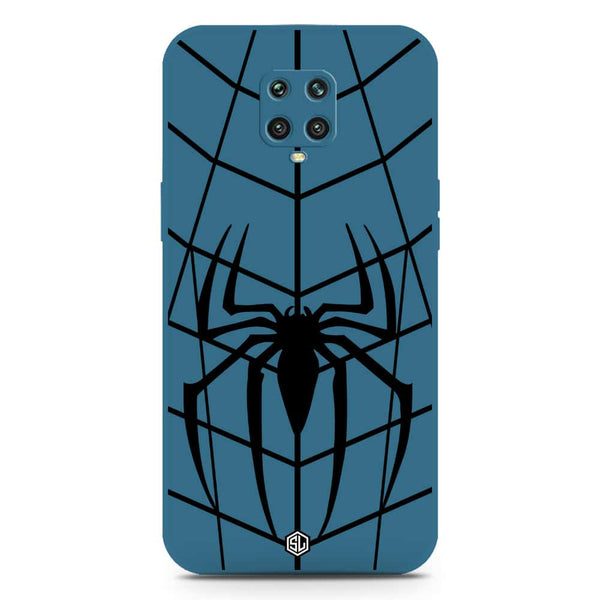 X-Spider Design Soft Phone Case - Silica Gel Case - Blue - Xiaomi Redmi Note 9 Pro