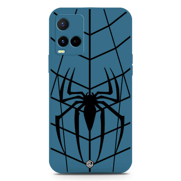 X-Spider Design Soft Phone Case - Silica Gel Case - Blue - Vivo Y33s