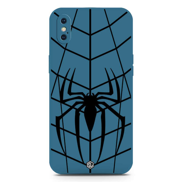 X-Spider Design Soft Phone Case - Silica Gel Case - Blue - iPhone XS / X