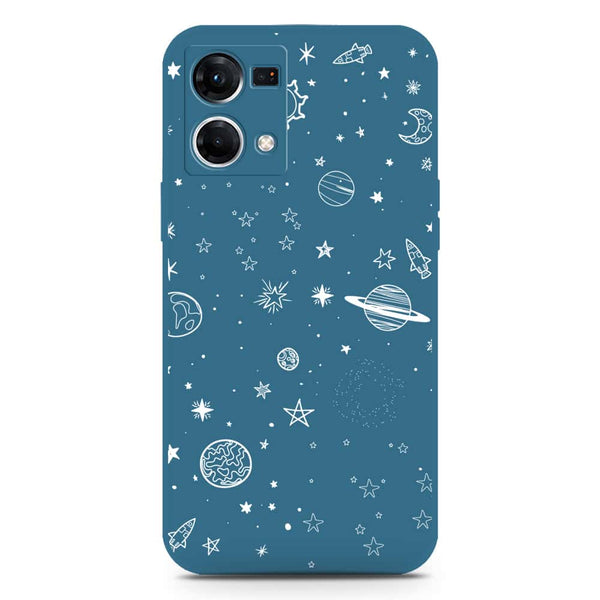 Stardust Dreams Design Soft Phone Case - Silica Gel Case - Blue - Oppo Reno 7 4G