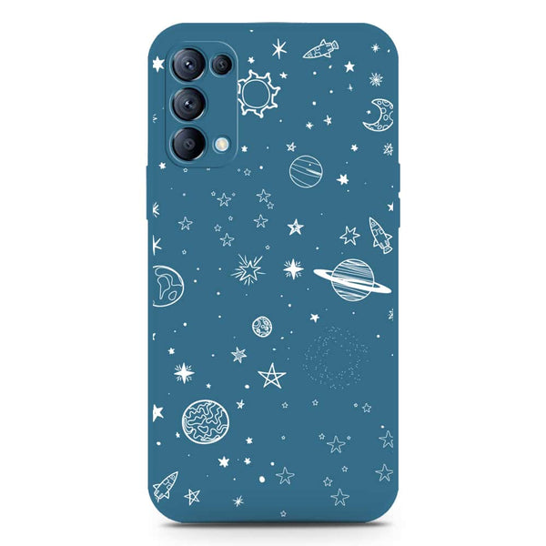 Stardust Dreams Design Soft Phone Case - Silica Gel Case - Blue - Oppo Reno 5 Pro 5G