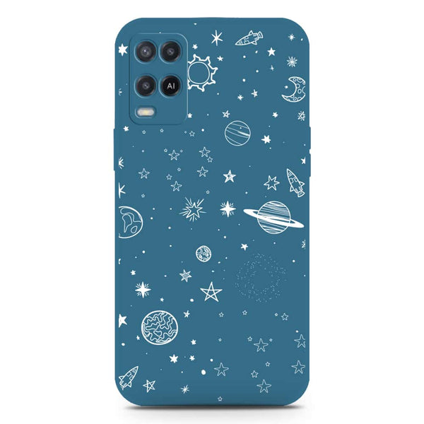 Stardust Dreams Design Soft Phone Case - Silica Gel Case - Blue - Oppo A55 5G