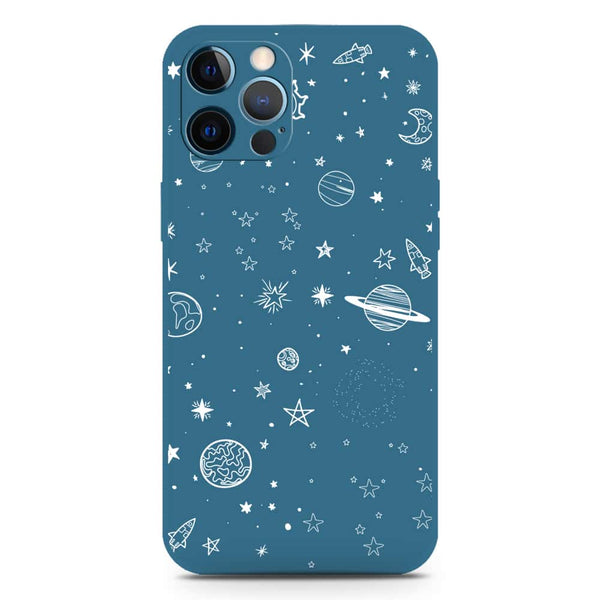 Stardust Dreams Design Soft Phone Case - Silica Gel Case - Blue - iPhone 12 Pro Max