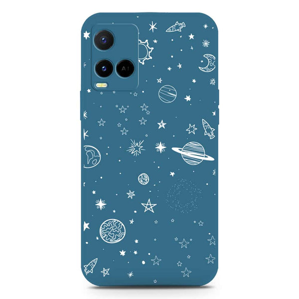 Stardust Dreams Design Soft Phone Case - Silica Gel Case - Blue - Vivo Y21e
