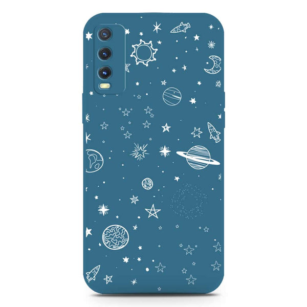 Stardust Dreams Design Soft Phone Case - Silica Gel Case - Blue - Vivo Y20a