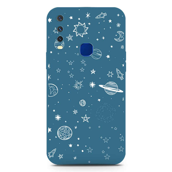 Stardust Dreams Design Soft Phone Case - Silica Gel Case - Blue - Vivo Y17