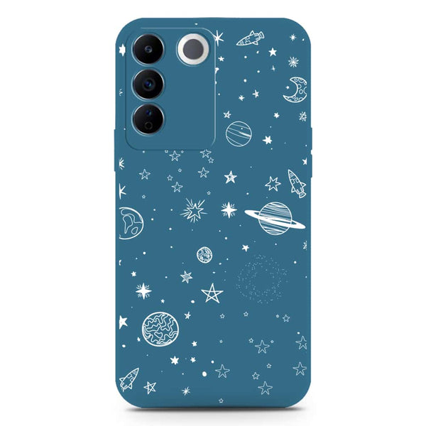 Stardust Dreams Design Soft Phone Case - Silica Gel Case - Blue - Vivo S16e