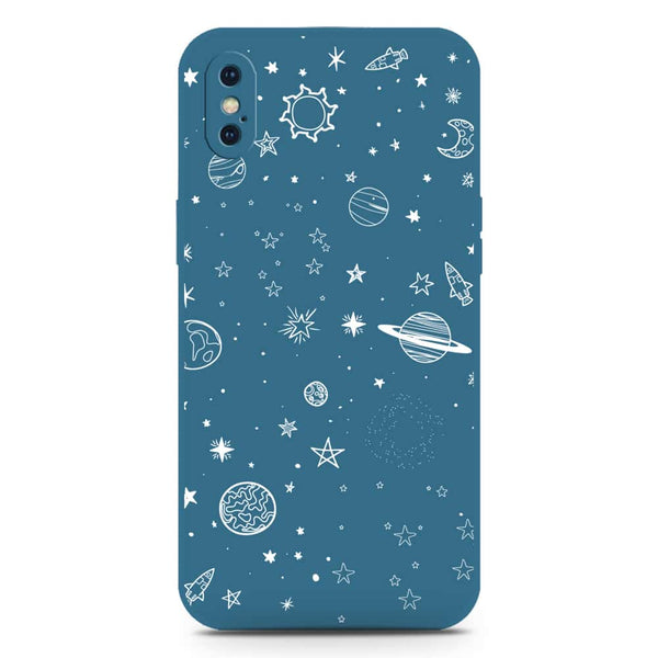 Stardust Dreams Design Soft Phone Case - Silica Gel Case - Blue - iPhone XS / X