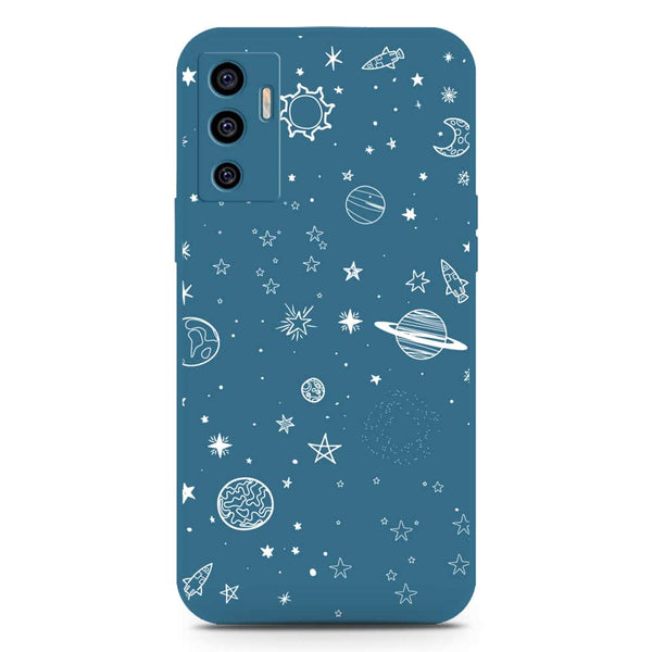 Stardust Dreams Design Soft Phone Case - Silica Gel Case - Blue - Vivo S10e