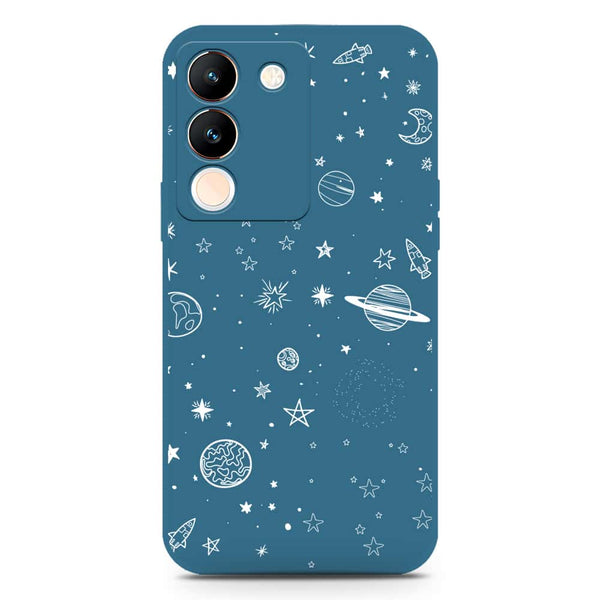 Stardust Dreams Design Soft Phone Case - Silica Gel Case - Blue - Vivo V29e