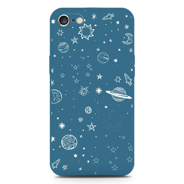 Stardust Dreams Design Soft Phone Case - Silica Gel Case - Blue - iPhone 8 / 7