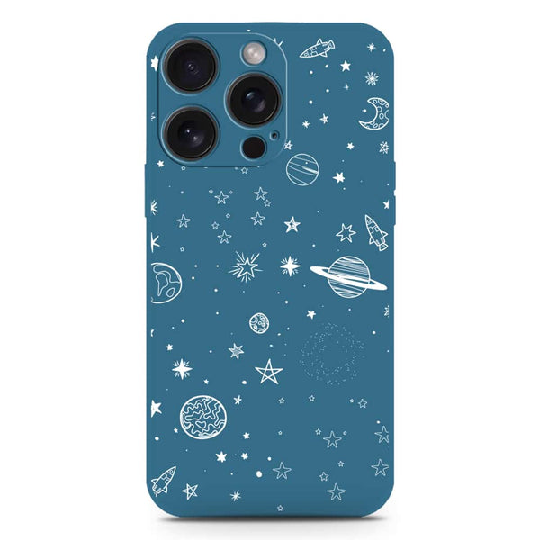 Stardust Dreams Design Soft Phone Case - Silica Gel Case - Blue - iPhone 15 Plus