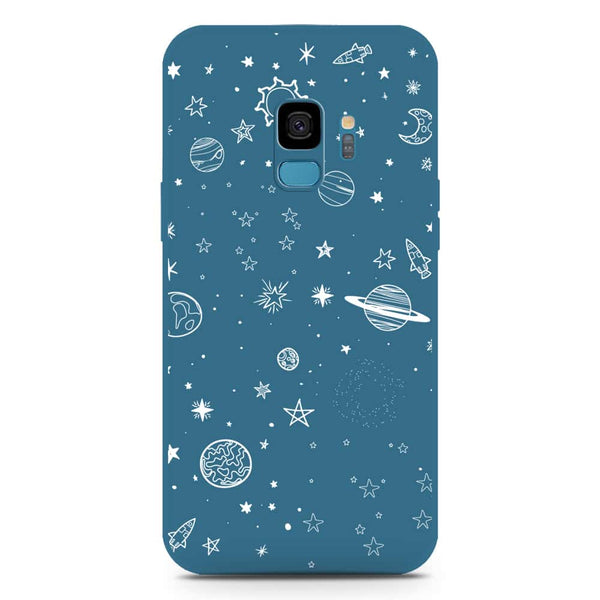 Stardust Dreams Design Soft Phone Case - Silica Gel Case - Blue - Samsung Galaxy S9