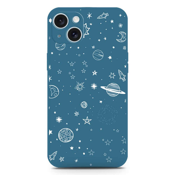 Stardust Dreams Design Soft Phone Case - Silica Gel Case - Blue - iPhone 15