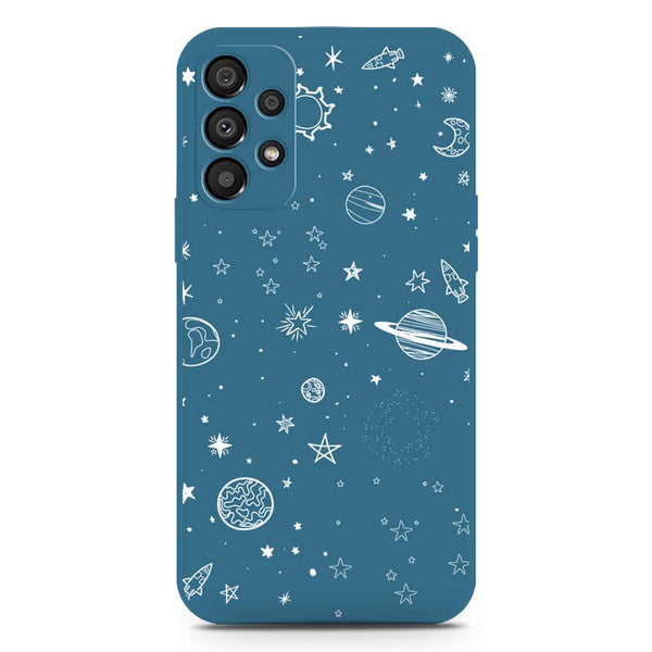 Stardust Dreams Design Soft Phone Case - Silica Gel Case - Blue - Samsung Galaxy A73 5G