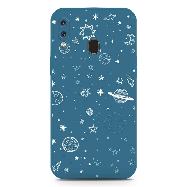 Stardust Dreams Design Soft Phone Case - Silica Gel Case - Blue - Samsung Galaxy A20