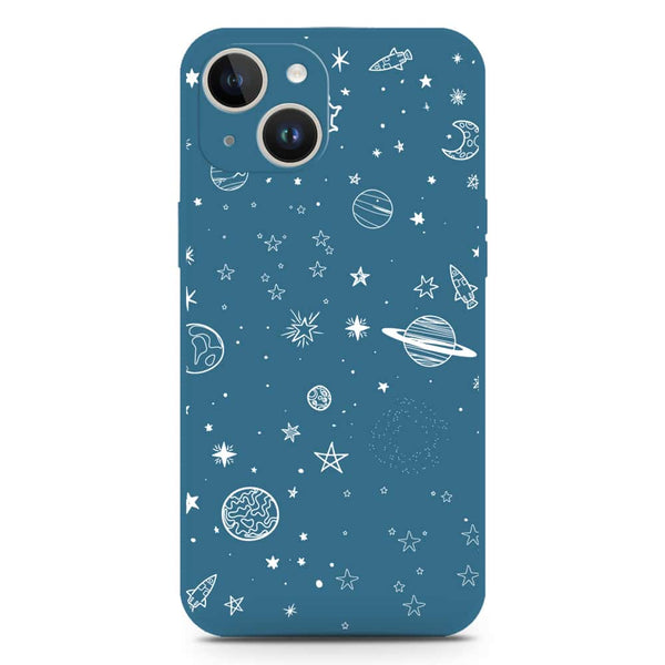 Stardust Dreams Design Soft Phone Case - Silica Gel Case - Blue - iPhone 14
