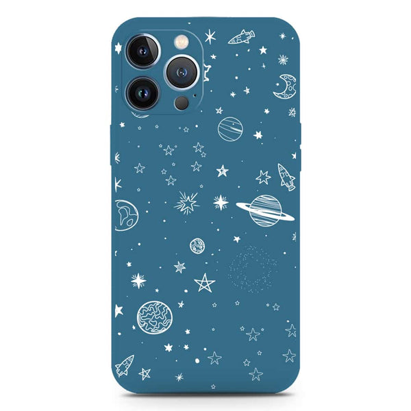 Stardust Dreams Design Soft Phone Case - Silica Gel Case - Blue - iPhone 13 Pro Max