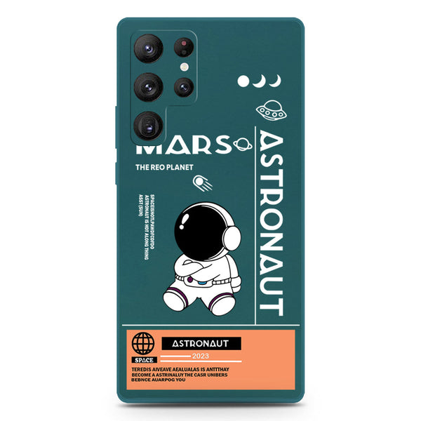 Astronaut Series Soft Phone Case - Silica Gel Case - Darkgreen - Samsung Galaxy S22 Ultra 5G