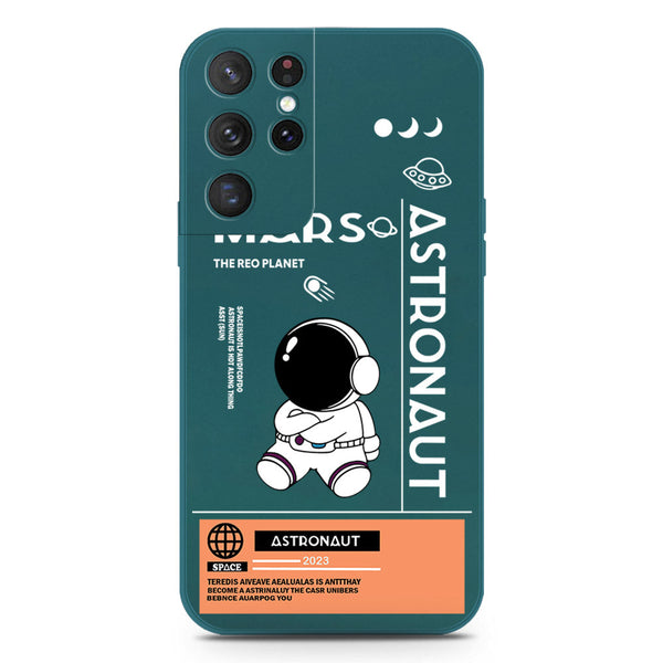 Astronaut Series Soft Phone Case - Silica Gel Case - Darkgreen - Samsung Galaxy S21 Ultra 5G