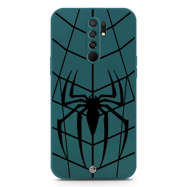 X-Spider Design Soft Phone Case - Silica Gel Case - Darkgreen - Xiaomi Redmi 9 Prime