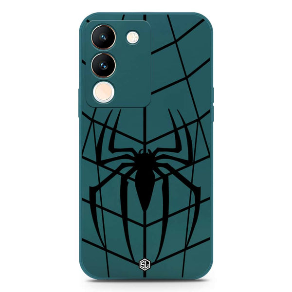 X-Spider Design Soft Phone Case - Silica Gel Case - Darkgreen - Vivo V29e