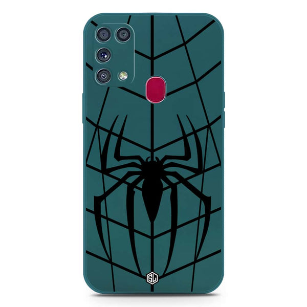 X-Spider Design Soft Phone Case - Silica Gel Case - Darkgreen - Samsung Galaxy M31