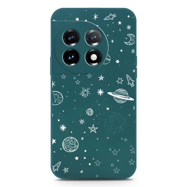 Stardust Dreams Design Soft Phone Case - Silica Gel Case - Darkgreen - OnePlus 11