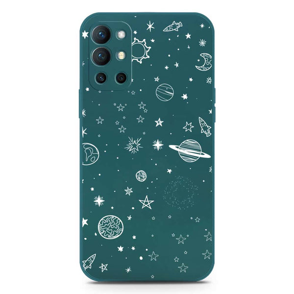 Stardust Dreams Design Soft Phone Case - Silica Gel Case - Darkgreen - OnePlus 9R