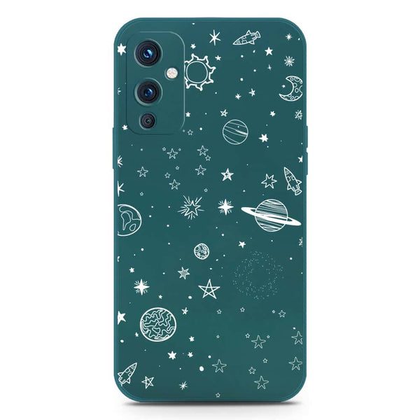 Stardust Dreams Design Soft Phone Case - Silica Gel Case - Darkgreen - OnePlus 9