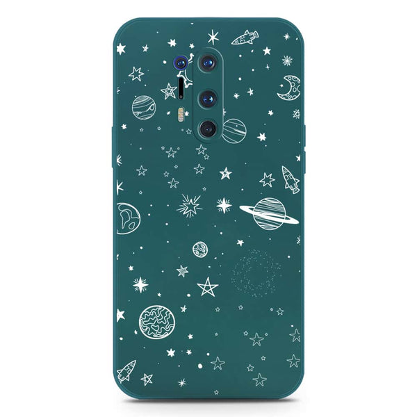 Stardust Dreams Design Soft Phone Case - Silica Gel Case - Darkgreen - OnePlus 8 Pro
