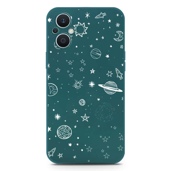 Stardust Dreams Design Soft Phone Case - Silica Gel Case - Darkgreen - Oppo Reno 7 Lite
