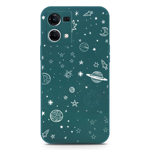 Stardust Dreams Design Soft Phone Case - Silica Gel Case - Darkgreen - Oppo Reno 7 4G