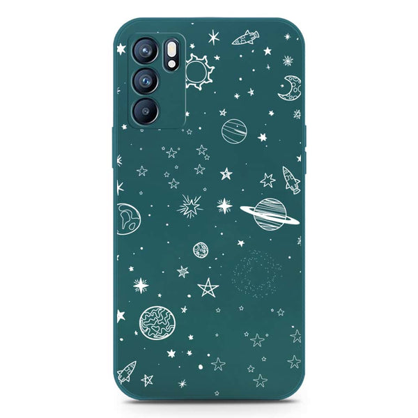 Stardust Dreams Design Soft Phone Case - Silica Gel Case - Darkgreen - Oppo Reno 6 5G