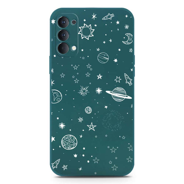 Stardust Dreams Design Soft Phone Case - Silica Gel Case - Darkgreen - Oppo Reno 4 Pro 5G