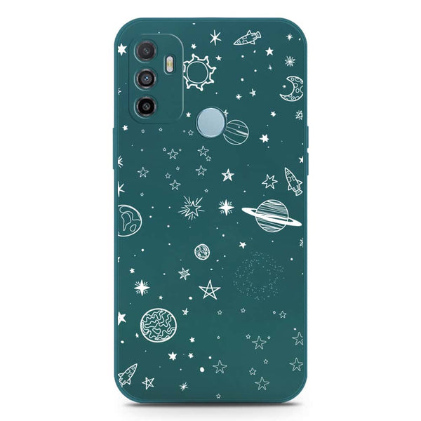 Stardust Dreams Design Soft Phone Case - Silica Gel Case - Darkgreen - Oppo A53s