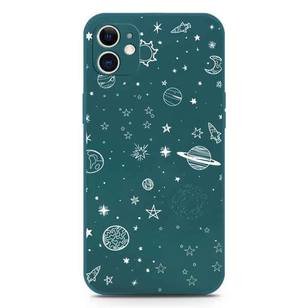 Stardust Dreams Design Soft Phone Case - Silica Gel Case - Darkgreen - iPhone 12