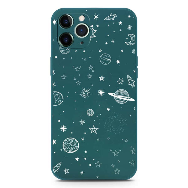 Stardust Dreams Design Soft Phone Case - Silica Gel Case - Darkgreen - iPhone 11 Pro Max